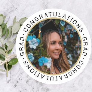 Adesivo Foto Personalizada Dourada Preta Elegante para Gra
