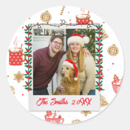 Adesivo Foto personalizada e nome personalizado Feliz Nata