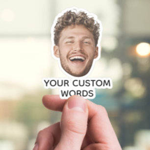 Adesivo Foto personalizada engraçada com texto personaliza