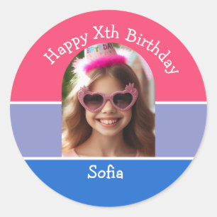 Adesivo Foto personalizada Feliz Aniversário Qualquer Idad