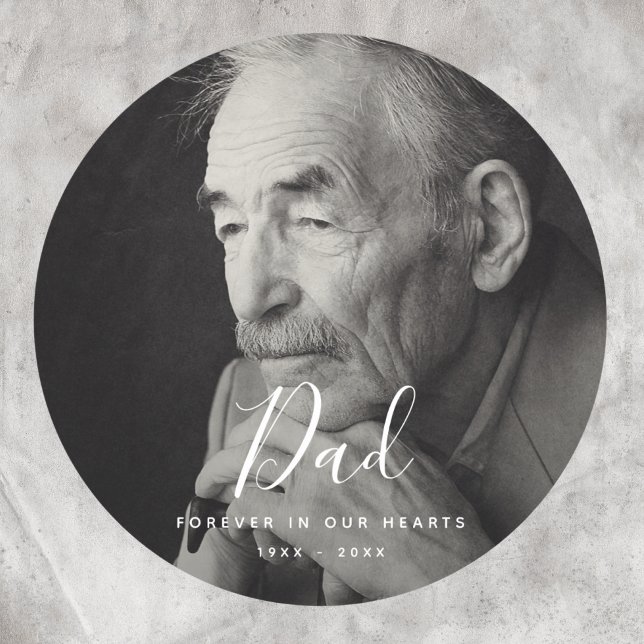 Adesivo Foto personalizada homenagem personalizada por mor (Dad Photo Memorial Label)