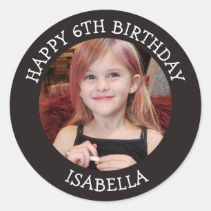 Adesivo Foto Personalizada, Idade e Nome de Aniversário
