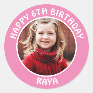 Adesivo Foto Personalizada, Idade e Nome de Aniversário