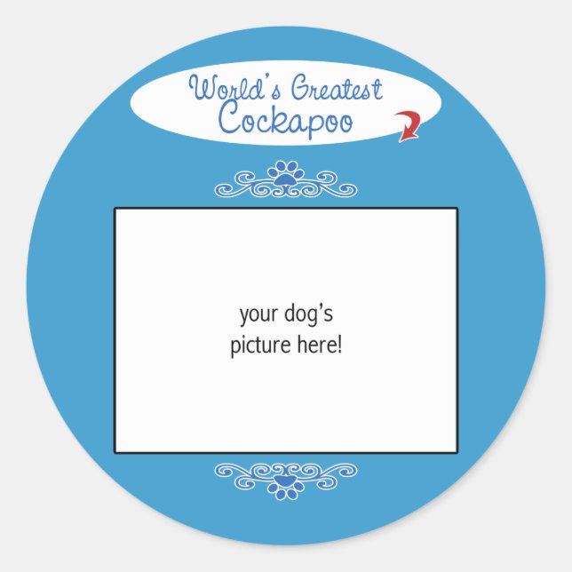 Adesivo Foto personalizada! Maior Cockapoo do Mundo (Frente)