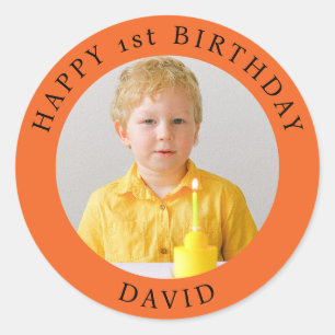 Adesivo Foto Personalizada, Nome e Idade Aniversário Cláss