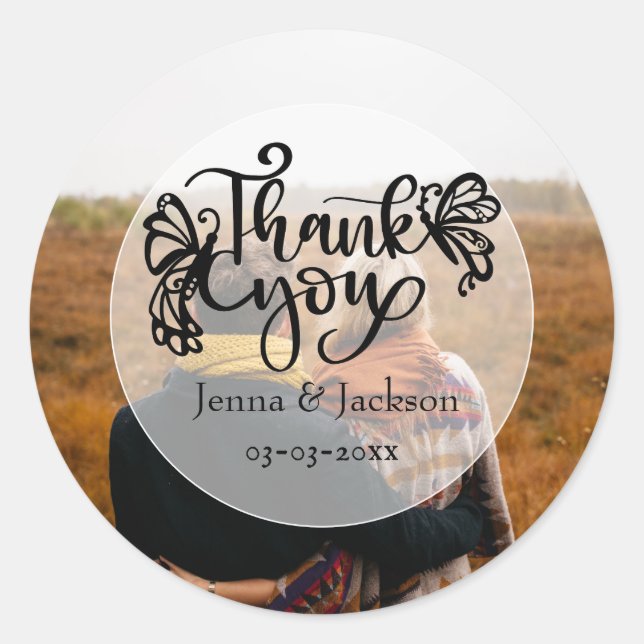 Adesivo Foto personalizada - Obrigado Casamento (Frente)