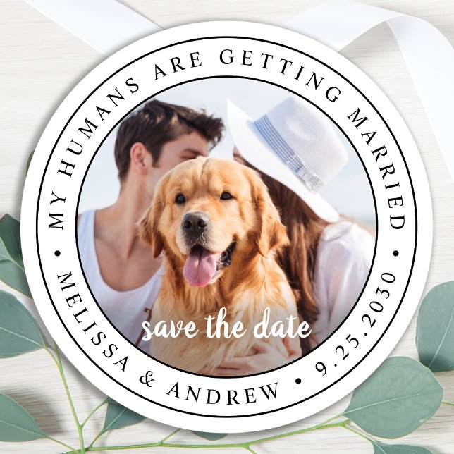 Adesivo Foto personalizada Pet Wedding Dog Foto Salvar Dat (Criador carregado)