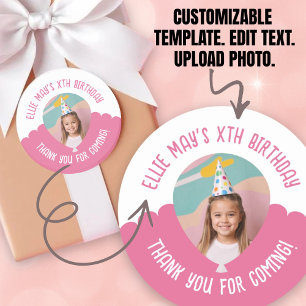 Adesivo Foto Personalizada Qualquer Idade Obrigado Balão d