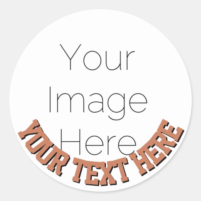 Adesivo Foto Personalizada Redonda – texto marrom mousse d (Frente)
