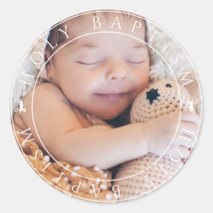 Adesivo Foto Personalizada Sagrado Selo de Envelope Baptis