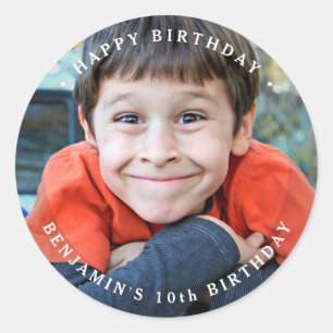 Adesivo Foto Personalizada Simples Fofa de Aniversário