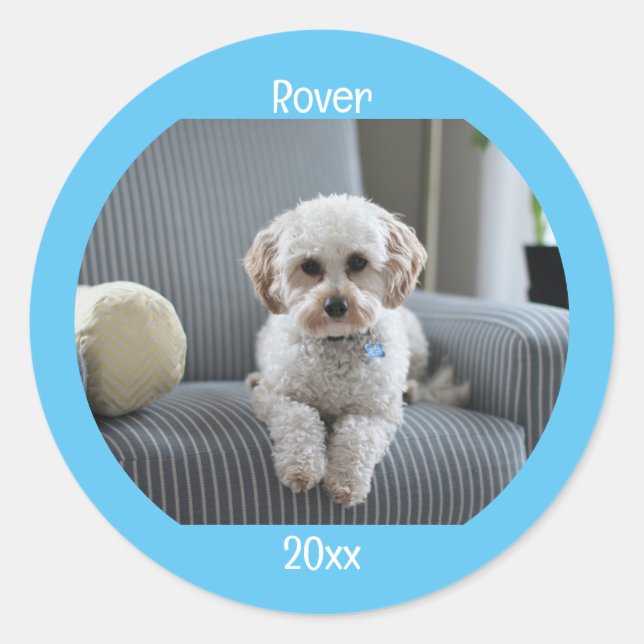 Adesivo Foto Personalizada Texto de Duas Linhas Personaliz (Frente)