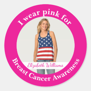 Adesivo Foto personalizada use rosa para conscientização d