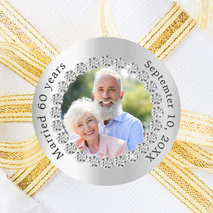 Adesivo Foto prateada de aniversário de 60 anos de casamen