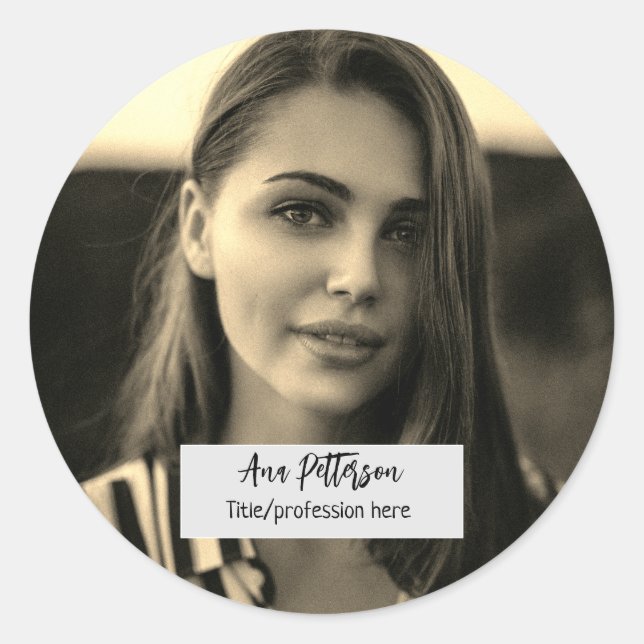 Adesivo foto profissional QR website email social moderno (Frente)