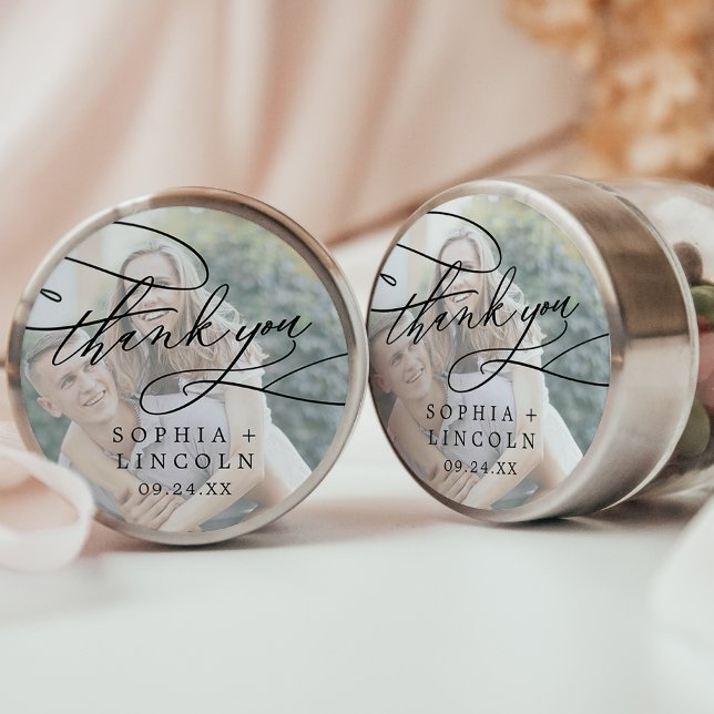 Adesivo Foto Romântica Da Caligrafia Obrigado Favor Sticke (Criador carregado)