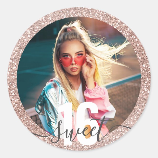 Adesivo Foto: Rosa, Leve Moderna, Doce Moderno, 16, Aniver (Frente)