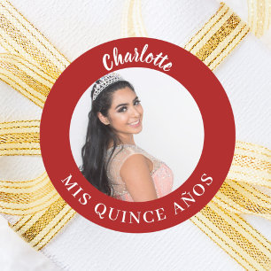Adesivo Foto vermelha favorece Quinceanera Mis Quince Años