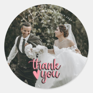 Adesivo Fotografia de Casamento de Cheio Moderno Obrigado
