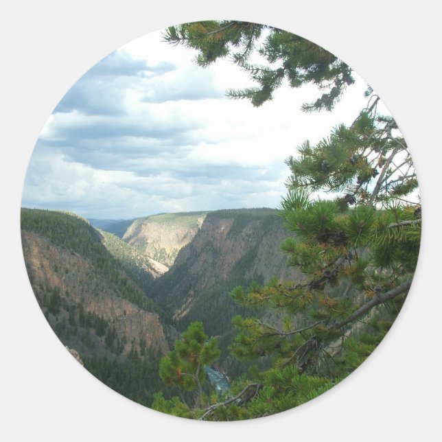 Adesivo Fotografia de Yellowstone, mostra queda de água, á (Frente)