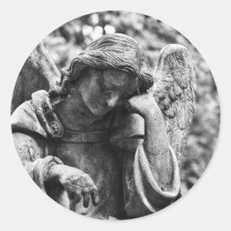 Adesivo Fotografia em preto e branco do anjo do cemitério