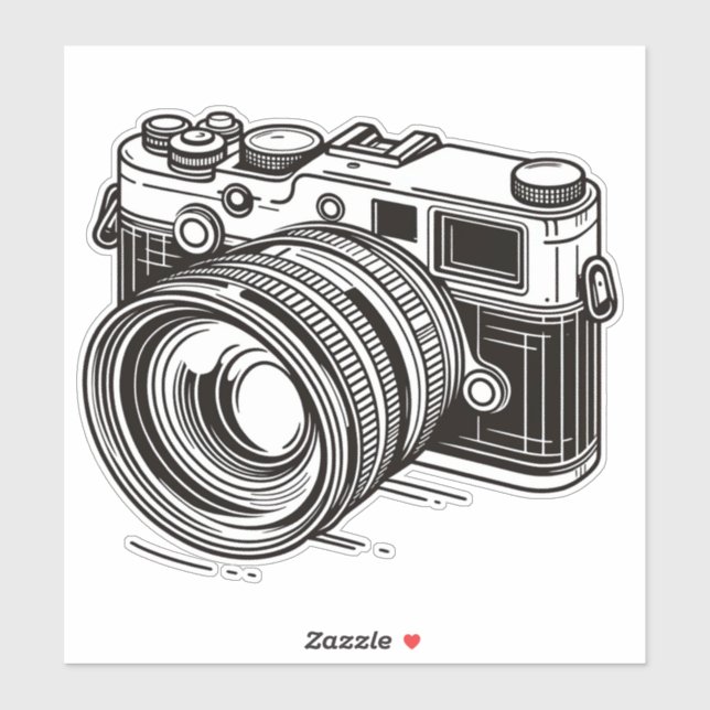 Adesivo Fotografia Fotógrafo Câmera DSLR Preta (Folha)