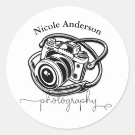 Adesivo Fotografia Preto Branco Logotipo Câmera Gráfica