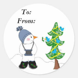 Adesivo Fotógrafo de Boneco de Neve - Gifttag
