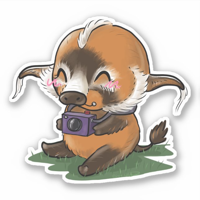 Adesivo Fotógrafo do Red River Hog (Frente)