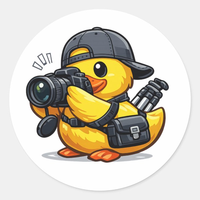 Adesivo Fotógrafo Pato de Borracha (Frente)