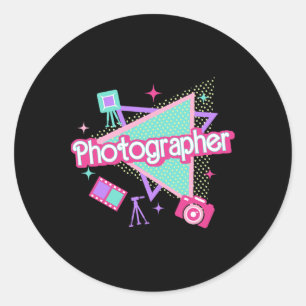 Adesivo Fotógrafo Retro Pink Fotografia Homens Mulheres Na