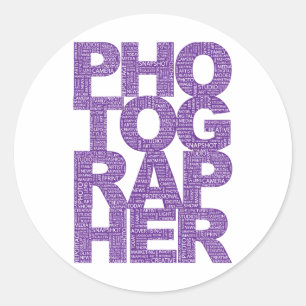 Adesivo Fotógrafo - texto roxo