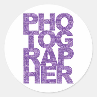 Adesivo Fotógrafo - Texto Roxo