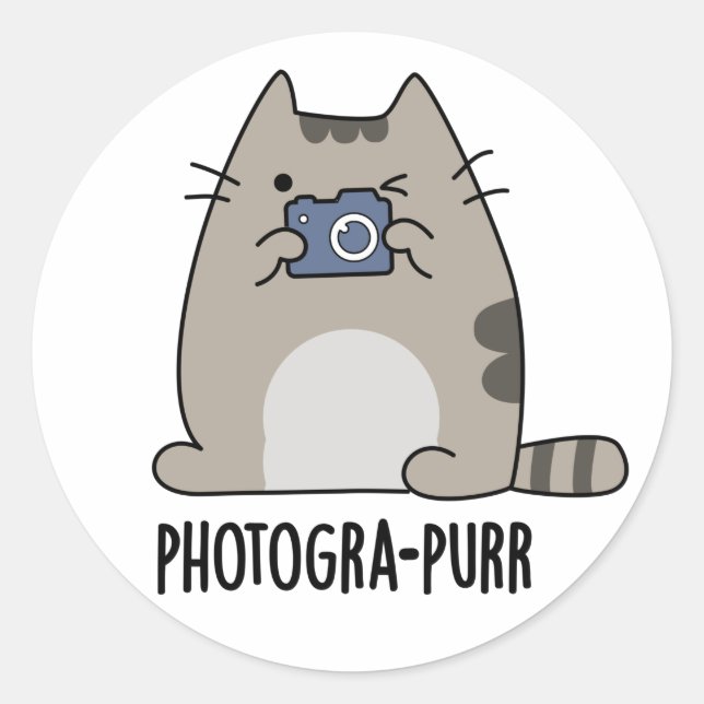 Adesivo Fotograh Purr, Fotógrafo Engraçado (Frente)