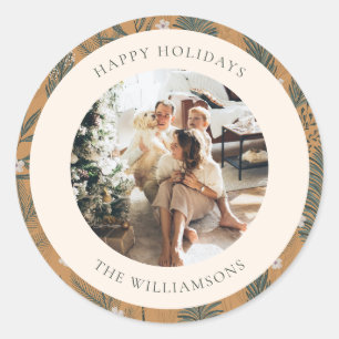 Adesivo Fotomontagem Botânica Boho de Natal Personalizada