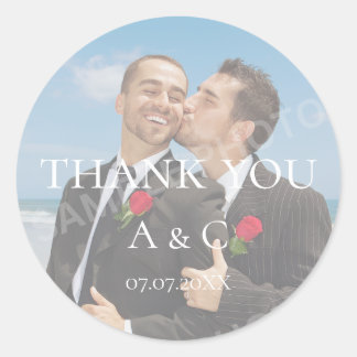 Adesivo Fotos de Agradecimento de Casamento Minimalista Si