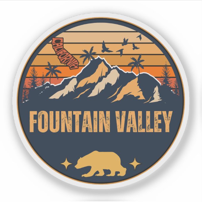 Adesivo Fountain Valley, Califórnia (Frente)