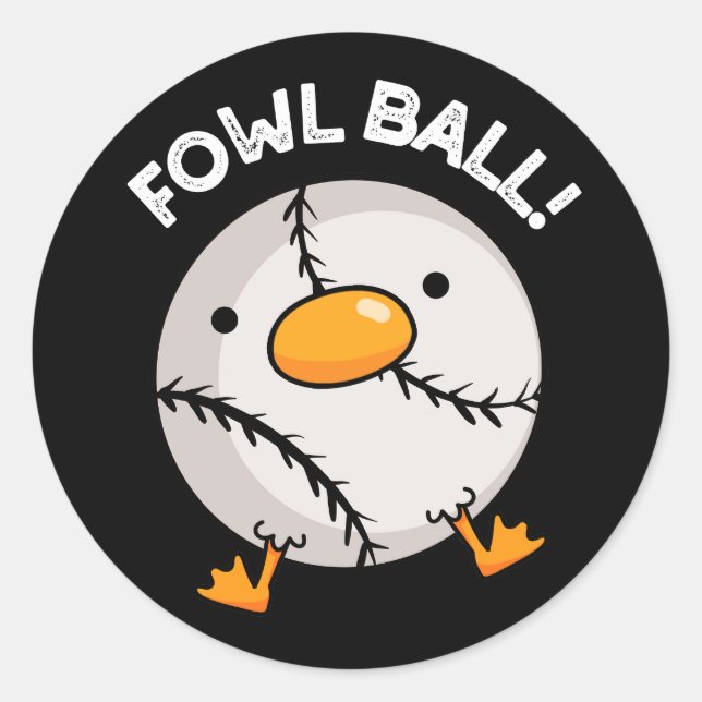 Adesivo Fowl Ball Funny Sports Pun Dark BG (Frente)