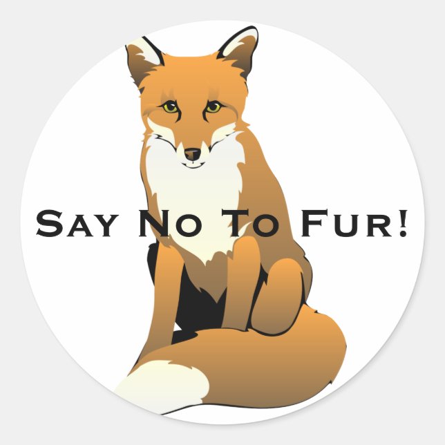 Adesivo Fox bonito dos desenhos animados que senta-se na (Frente)