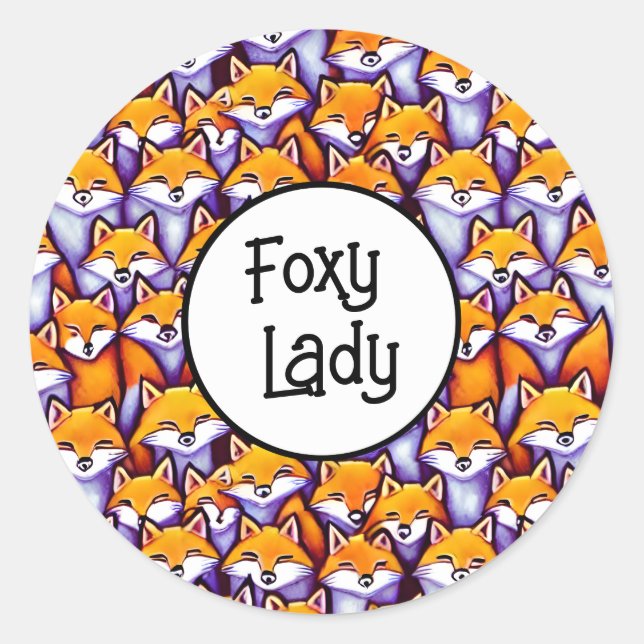 Adesivo Fox caricatura vermelha bosque bosque humor foxy L (Frente)