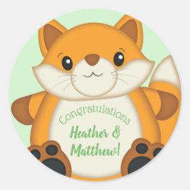 Adesivo Fox Chá de fraldas Woodland Animal