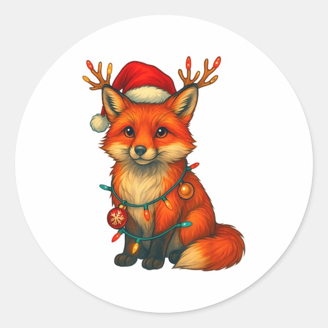 Adesivo Fox Christmas Lights Xmas  (Frente)