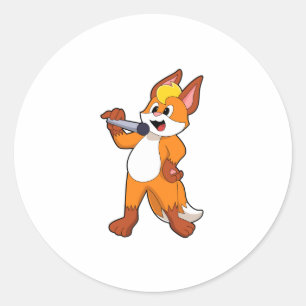 Adesivo Fox como Cantor com Microfone