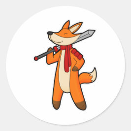 Adesivo Fox como guerreiro com espada e espada