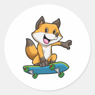 Adesivo Fox como skater com skate