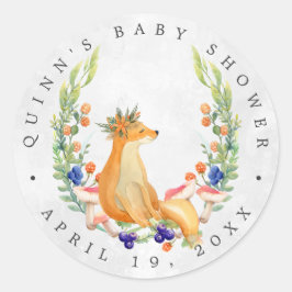 Adesivo Fox da floresta | Favor do Chá de fraldas floresta