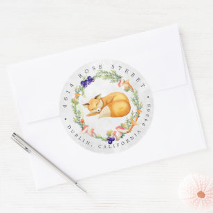 Adesivo Fox da floresta Forest Baby Return Address