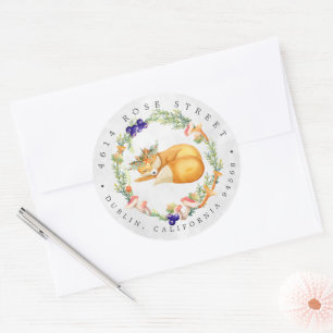 Adesivo Fox da floresta Forest Baby Return Address