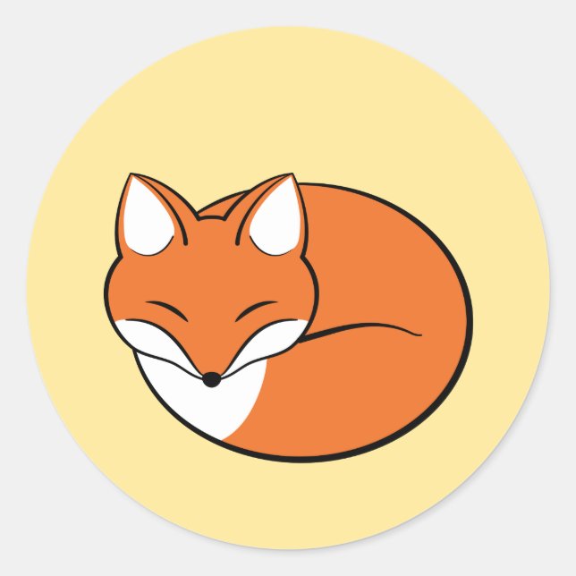 Adesivo Fox dos desenhos animados do sono no amarelo (Frente)