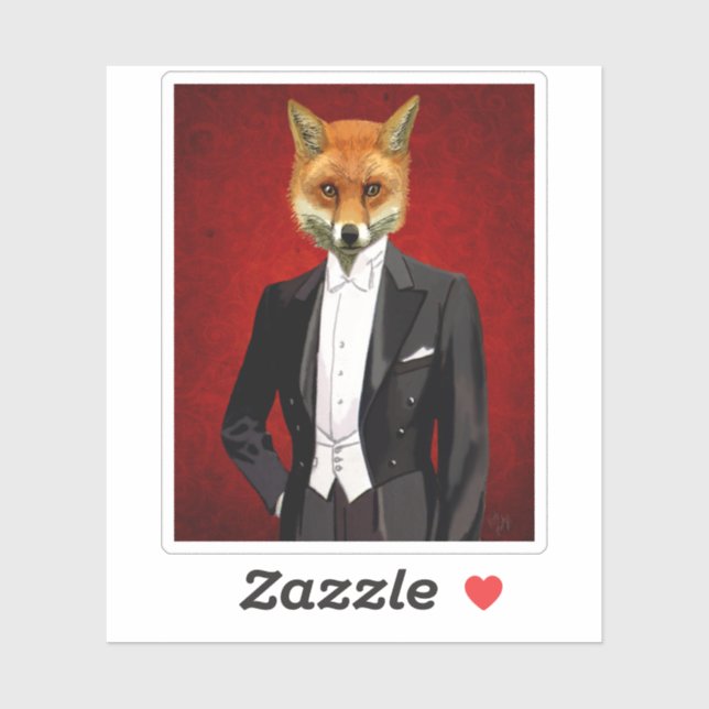 Adesivo Fox Em Fato De Noite, Retrato (Folha)